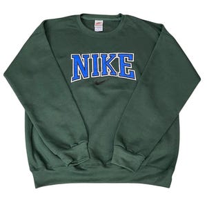 Felpe rielaborate Nike Uomo S M L XL Grigio Verde immagine 3