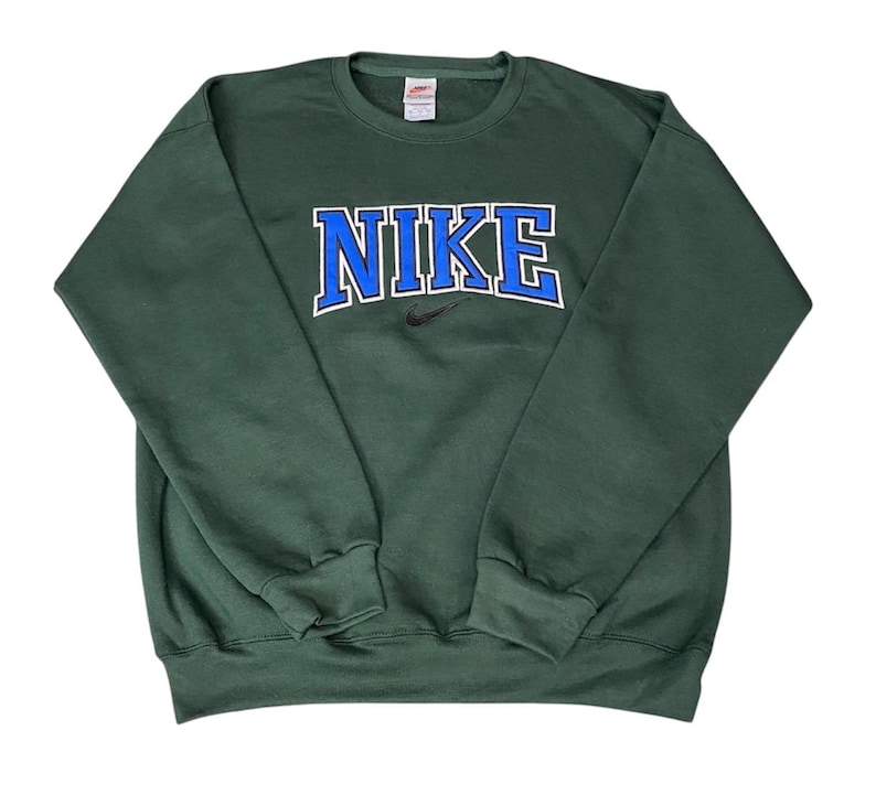 Felpe rielaborate Nike Uomo S M L XL Grigio Verde immagine 3