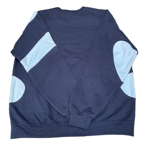 Nike Reworked Sweatshirt Herr M Marinblå Broderad Spellout Logo Vintage Y2K bild 3