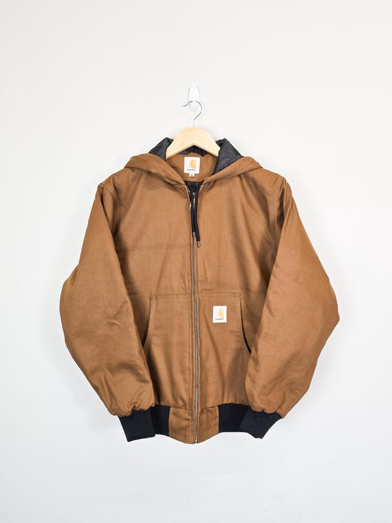 Carhartt Reworked Jacket Men's Medium Brown Long Sleeve Hooded