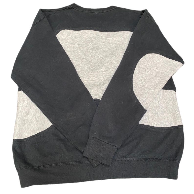 Nike Reworked Sweatshirt Herren L Schwarz Grau Besticktes Spellout Logo Vintage Y2K Bild 3