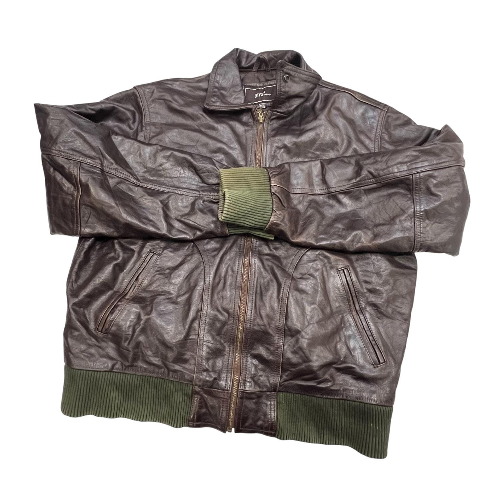 Oryx Forever Faux Leather Jacket Mens 3XL Brown Lined Oversized
