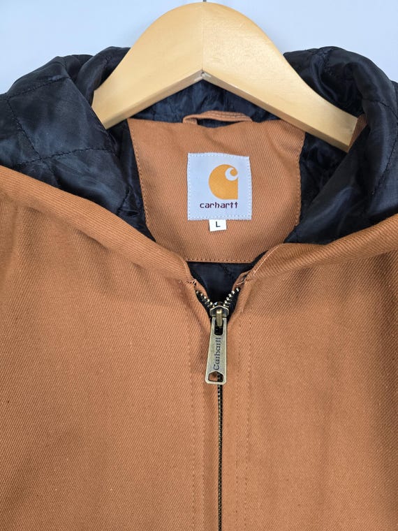Carhartt リメイクジャケット　サイズXL Carhartt Reworked Jacket Men's Large Brown Long Sleeve Hooded Full