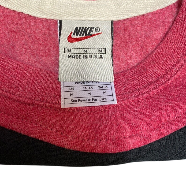 Bluza Nike Reworked męska M różowo-czarna z haftowanym logo Spellout Vintage Y2K zdjęcie 3