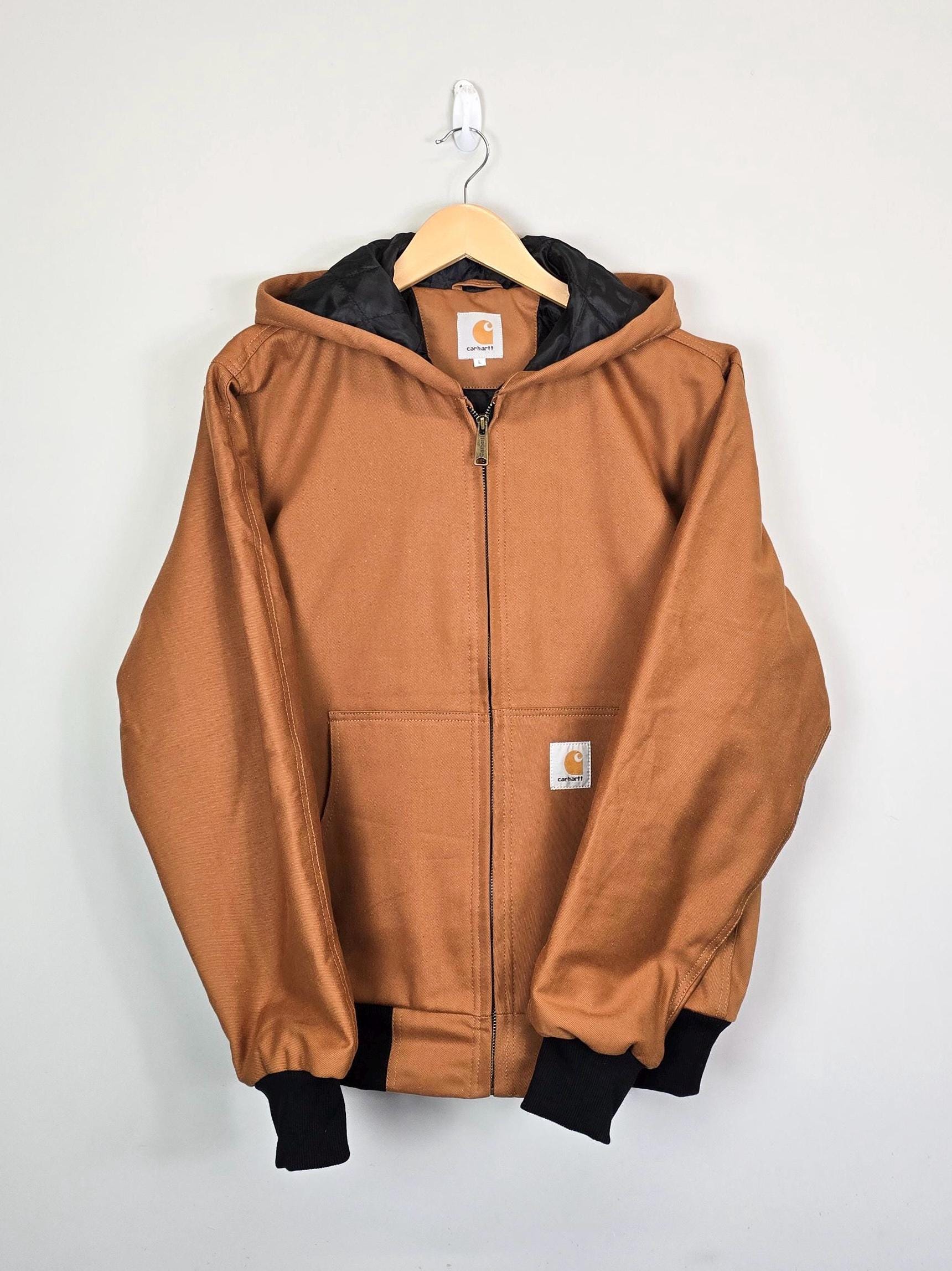 Relaxed Carhartt-Men's L キャメル 2way トラッパージャケット モッズコート Carhartt Fit Jacket Utility Lined Sherpa Duck Washed ジャケット・アウター