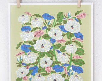 Magnolia Print Chartreuse