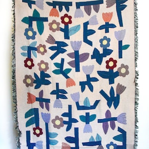 Flower Tetris Throw Blanket Tapestry