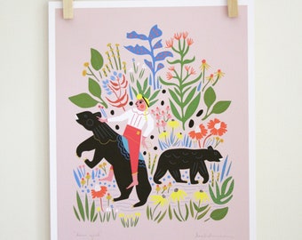 Bear Girl Print