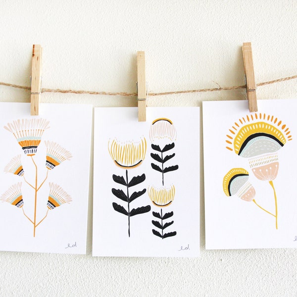 Set met 3 prints: woestijnbloemen