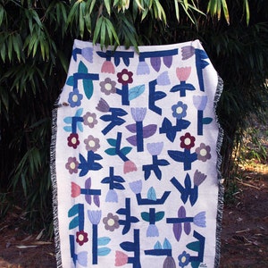 Flower Tetris Blanket Tapestry image 9