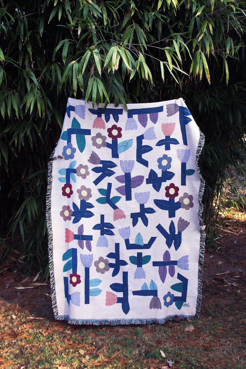 Flower Tetris Blanket Tapestry image 9