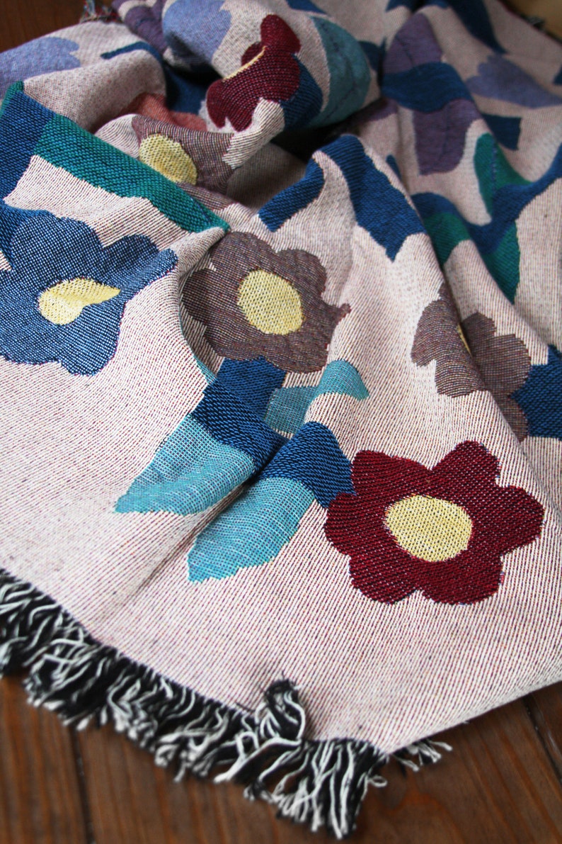 Flower Tetris Blanket Tapestry image 7