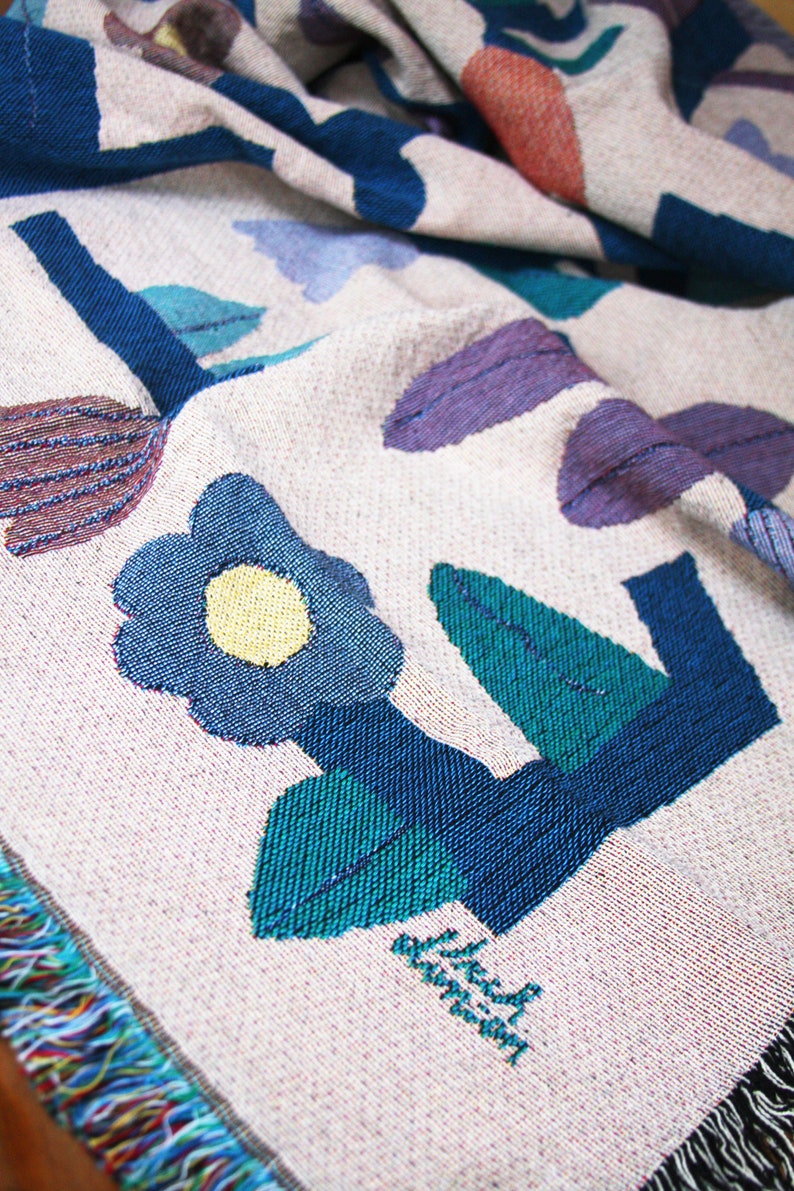 Flower Tetris Blanket Tapestry image 6