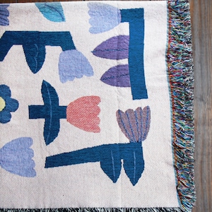 Flower Tetris Blanket Tapestry image 3
