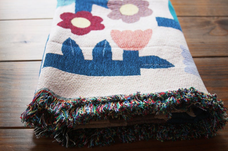 Flower Tetris Blanket Tapestry image 5