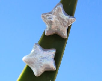 Star Pearl Stud Earrings in Gold Vermeil | Star Shaped Baroque Pearls