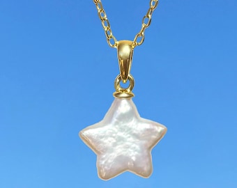 Star Pearl Pendant Necklace | Gold Vermeil, Freshwater Baroque Pearl