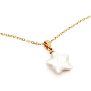 Star Pearl Necklace | Celestial Pendant in 14K Gold Vermeil | Luxurious Everyday Gift for Her