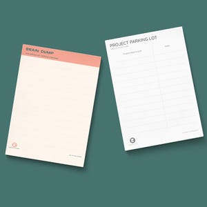 ADHD Planner Bundle | Brain Dump & Project Parking Lot Notepads | Focus Idea Management Set