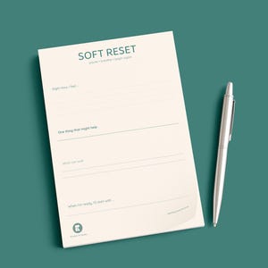 Soft Reset Notepad | Mental Health Reflection Pad | Emotional Check In Sheet | Gentle Self Care Planner | A5 Minimal Notepad | ADHD Planner