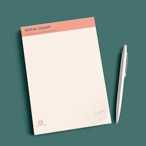 Bloc-notes pour vider son esprit | Bloc-notes minimaliste pour la santé mentale | Bloc-notes anti-anxiété | Agenda pour se vider la tête | Bloc-notes de bureau A5 | Agenda TDAH