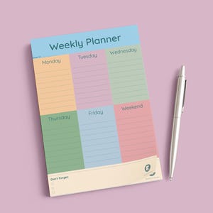 Weekly Planner Notepad | A5 Weekly Desk Planner | Minimal Weekly Layout | Gentle Productivity Planner | Organised Week Pad