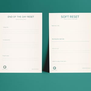 Evening Reflection Planner Set | End of Day Reset Notepads | Night Routine & Calm Planning