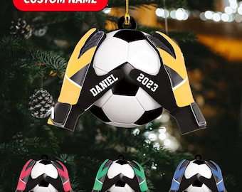 Soccer Goalkeeper Custom Ornament, Goalkeeper Gloves Christmas Ornament, Soccer Lover Gift, Goalkeeper Gift, Sport Ornament