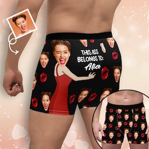 Personalized Face This Belongs To Boxer, Customized Funny Men Underwear, Valentine Gift, Anniversary Gift, Gift For Him