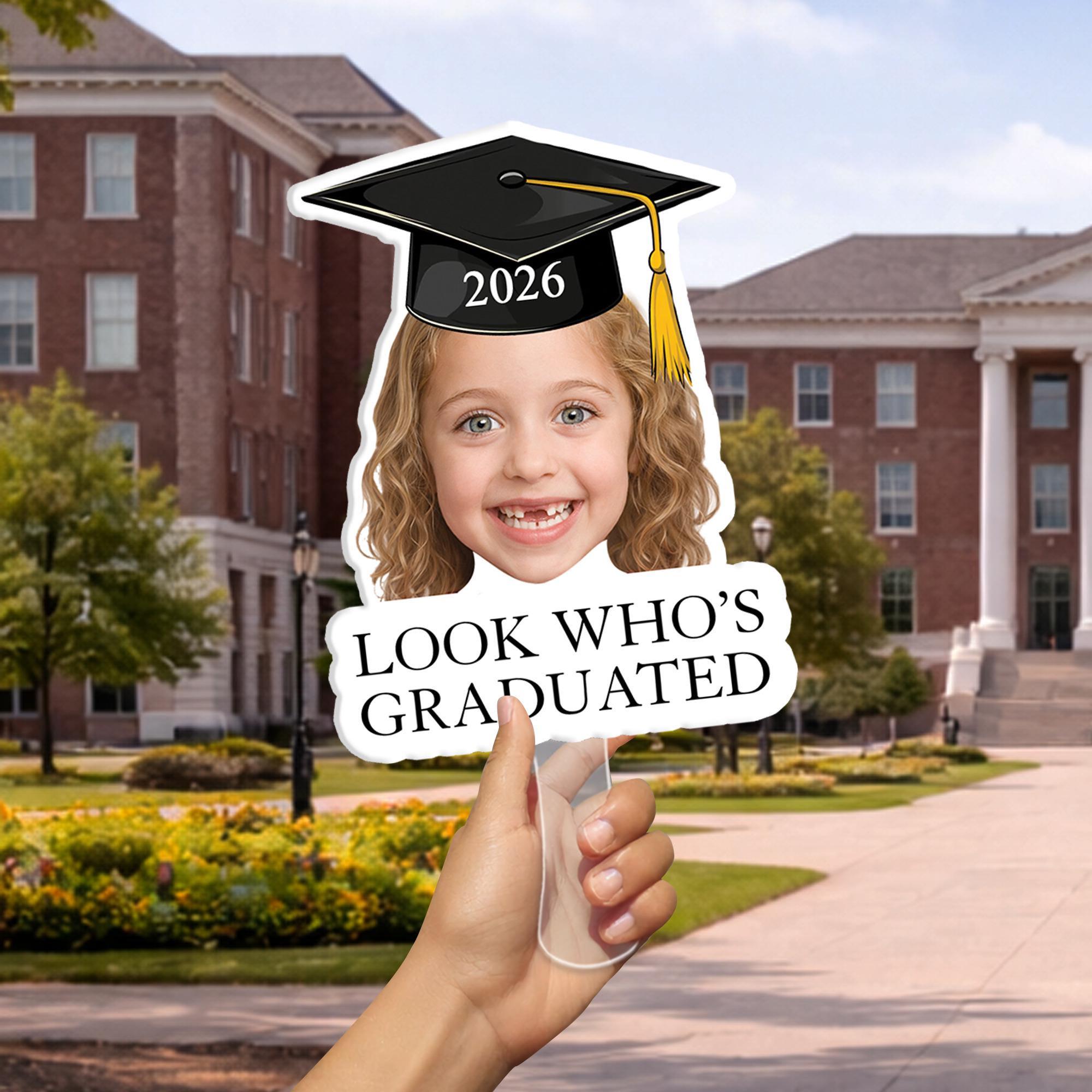 Custom Vintage Childhood Photo Graduation Fan, Class of 2026 Senior ...