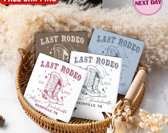 Custom Last Rodeo Bachelorette Can Cooler Country Bachelorette Favors Western Bachelorette Party Favor Nash Bash Cowgirl Bridal Shower Gift