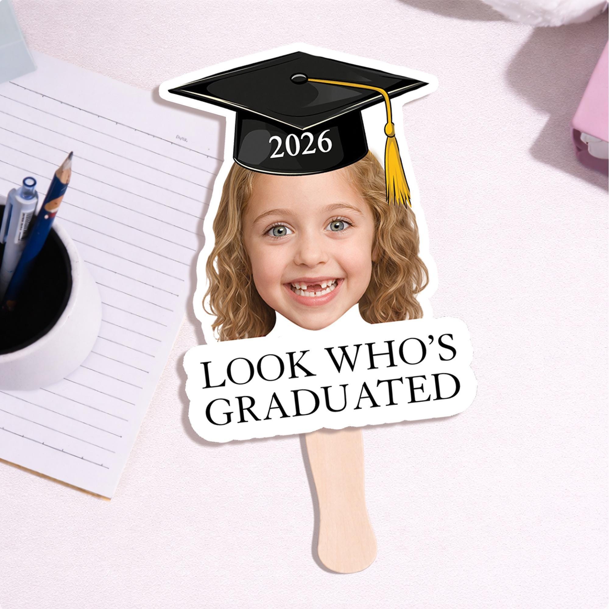 Custom Vintage Childhood Photo Graduation Fan, Class of 2026 Senior ...