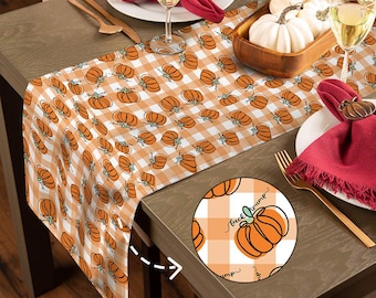 Subtle F*ck Trump Fall Pumpkin Table Runner, Festive Thanksgiving Decor, Autumn Kitchen Decoration, Seasonal Celebration, FDT Hidden Message
