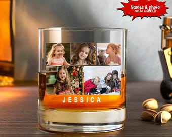 Personalized Photo Whiskey Glass, Customized Pet Photo Whiskey Glass, Lovely Gift, Gift For Mom/Dad/Friends