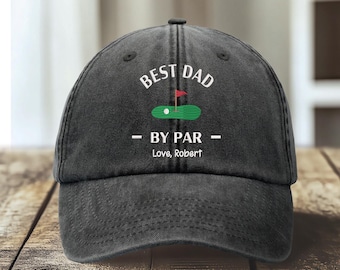 Custom Best Dad By Par Embroidered Baseball Hat, Funny Golf Dad Hat, Father's Day Gift, Golfing Dad Cap, Custom Dad Hat, Gift for Golfer
