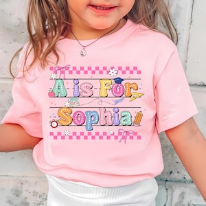 Personalized Back To School Kids Shirt, Custom Alphabet Kids Shirt, Cute Kindergarten Shirt, First Day Of School Shirt, School Toddler Shirt