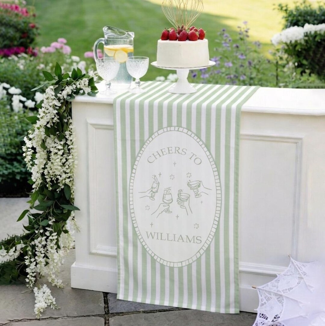 Personalized Linen Striped Bar & Event Sign, Wedding, Birthday ...