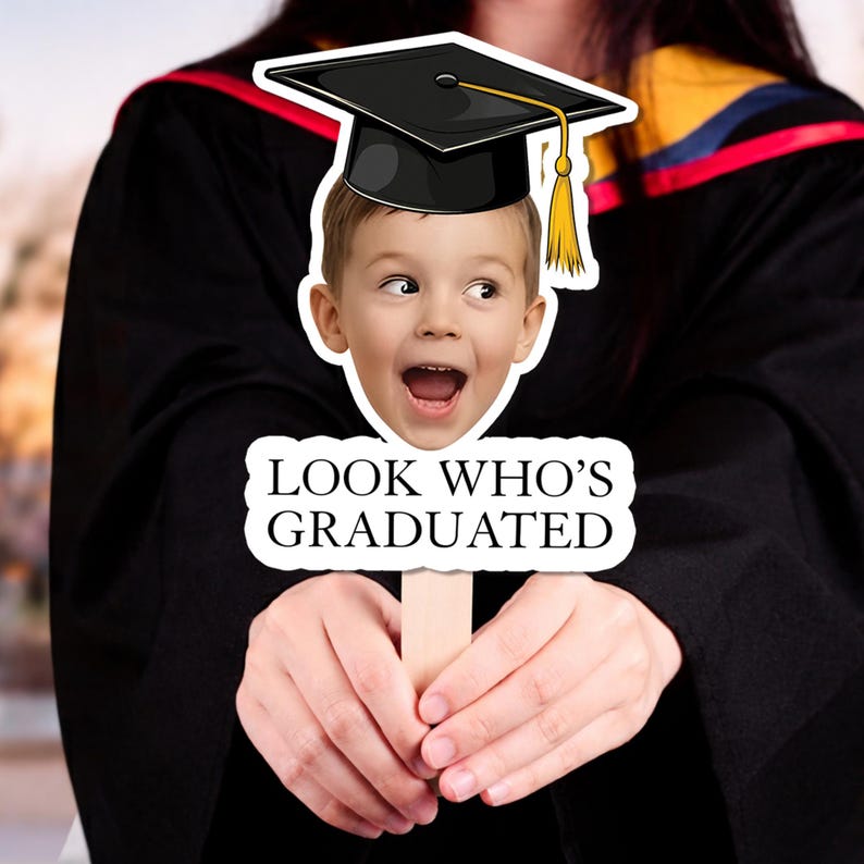 Custom Vintage Childhood Photo Graduation Fan, Class of 2026 Senior ...