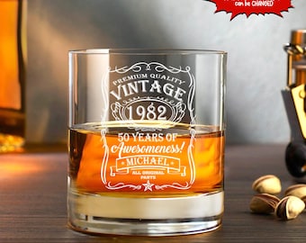 Personalized Birthday Whiskey Glass, Customized Age Of Perfection Whiskey Glass, Birthday Gift, Gift For Loved Ones