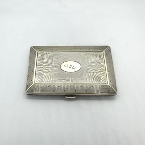 Antieke 935 zilveren sigarettenkoker - Art Deco gegraveerde kaarthouder - Vintage zilveren doos cadeau - Israël