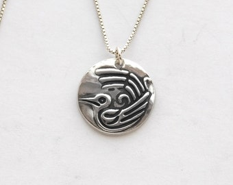 Stylized Bird Medallion: Optional Sterling Chain