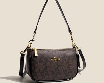 Classic Vintage Leather Shoulder Bag: Elegant Designer Crossbody Handbag