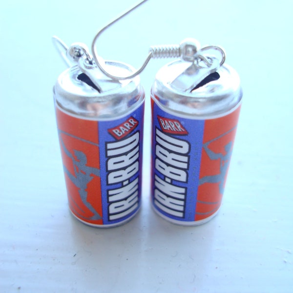 Irn Bru Scottish Kitsch Pop Soda Can Earrings