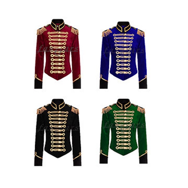 Men's Medieval Steampunk Jacket Gothic Renaissance Retro Victorian Embroidery Cloak Halloween Pirates Vampire Cosplay Costumes for Men Blue XL