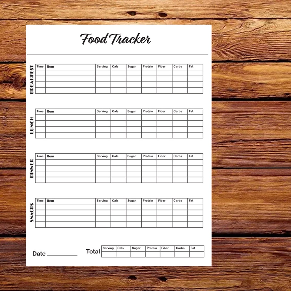 Printable Daily Routine Planner - Daily Nutrition Log With Calorie ...