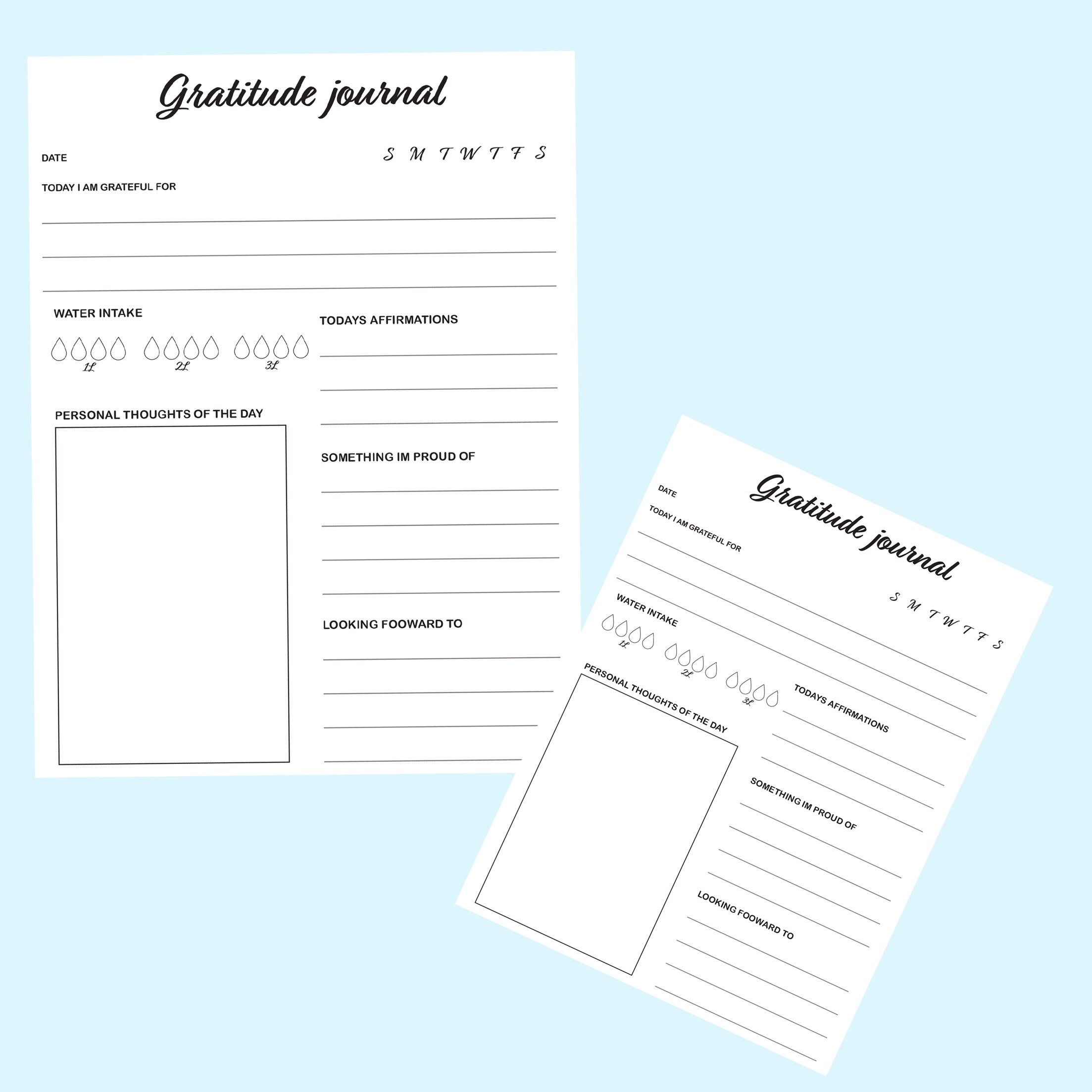 Printable Daily Gratitude Print Journal – Downloadable Self Care ...
