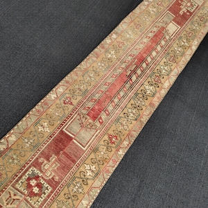 2x8Vintage Patchwork Runner Rug,Woll Runner Rug, Handmade Runner Rug, Oushak Patchwork Rug, Turkish Carpet 2x8, Hallway Rug,Stairs Rug 2x8
