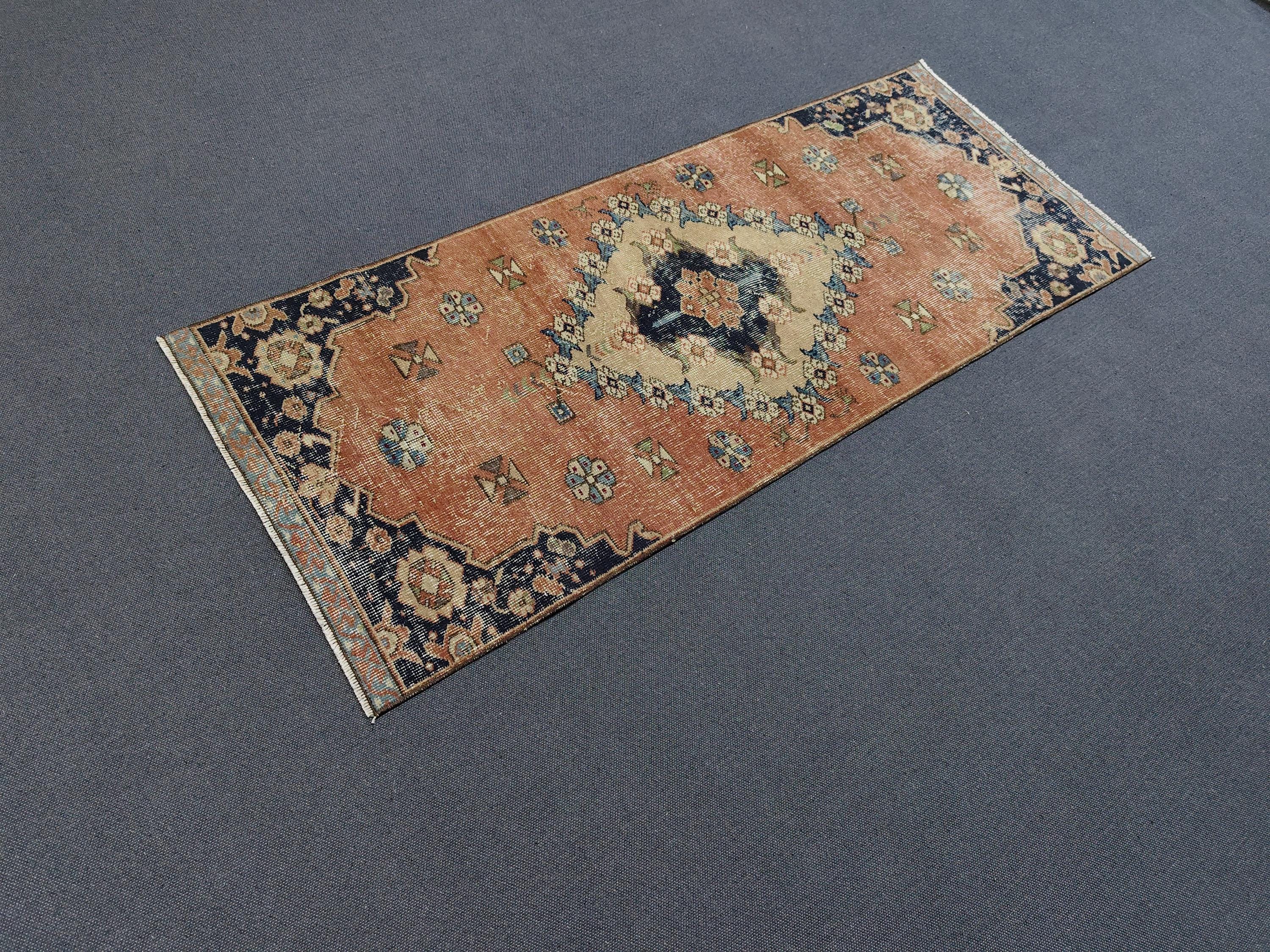 2x6 Rugs, Handmade Turkish Wool Runner Rug: Oushak Vintage Boho