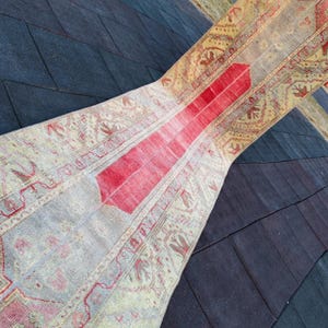 2x12 Rugs, Antique Runner Rug, Turkish Vintage Patchwork Runner Rug 2x11, Narrow Runner Rug, Home Decor Rug, Oushak Runner 2.4x11.5 Feet