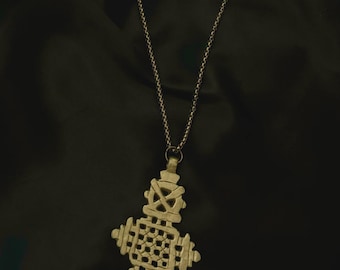 Men's Pendant Necklace Ethiopian coptic cross brass christian jewelry for men
